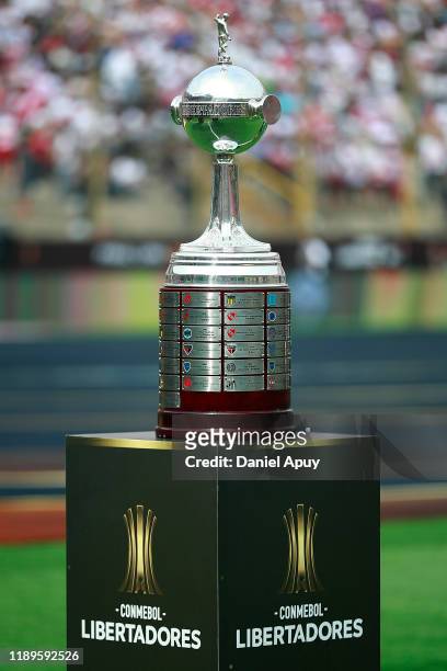 Detail of the trophy prior to the final match of Copa CONMEBOL Libertadores 2019 between Flamengo and River Plate at Estadio Monumental on November...