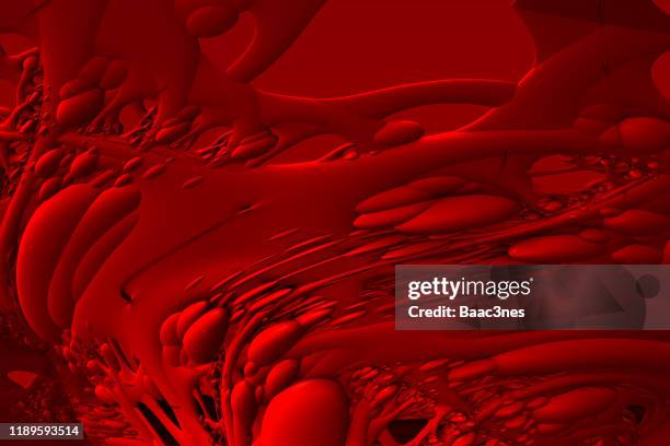 abstract computer art - red cells - blood cells stock-fotos und bilder