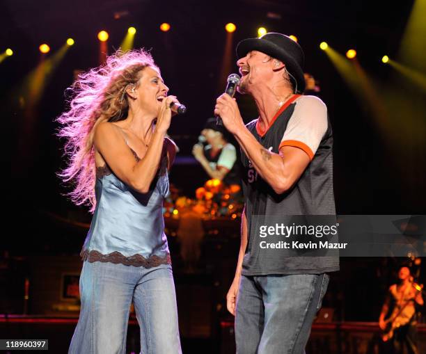 Sheryl Crow and Kid Rock perform at PNC Bank Arts Center on July 12, 2011 in Holmdel, New Jersey.