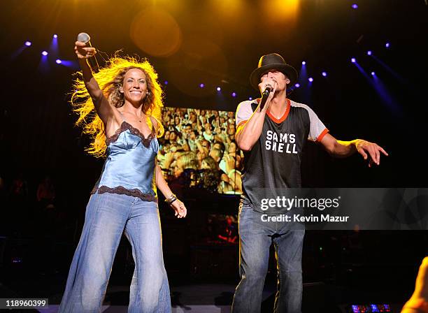 Sheryl Crow and Kid Rock perform at PNC Bank Arts Center on July 12, 2011 in Holmdel, New Jersey.
