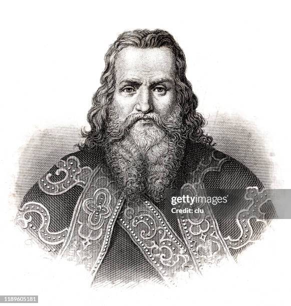 ilustraciones, imágenes clip art, dibujos animados e iconos de stock de retrato de carlomagno - carlo magno