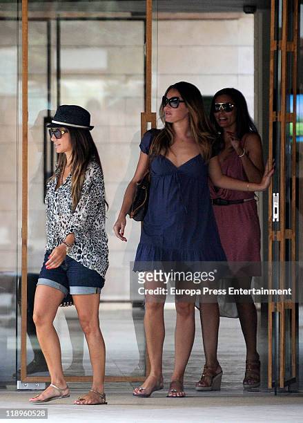 Elena Tablada, Priscila de Gustin and Raquel Rodriguez are sighting on July 13, 2011 in Madrid, Spain.