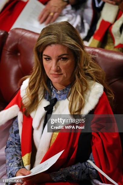 Karren Brady in the chamber ahead of the State Opening of Parliament by Queen Elizabeth II, in the House of Lords at the Palace of Westminster on...