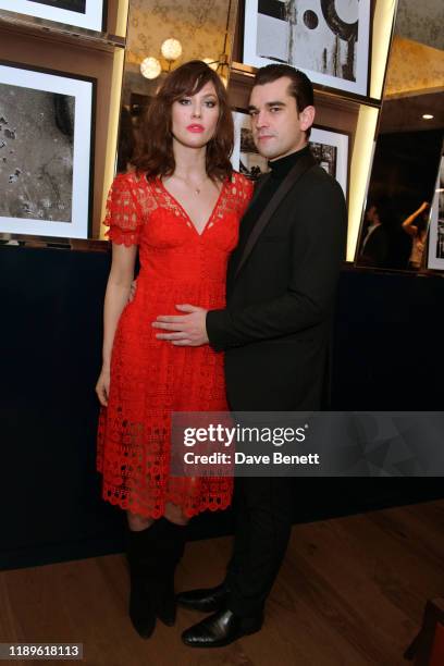 Martine Lervik and James D Kelly attend Betty Bachz's birthday party supported by Monkey 47 Gin and Absolut Elyx at Sette on November 23, 2019 in...