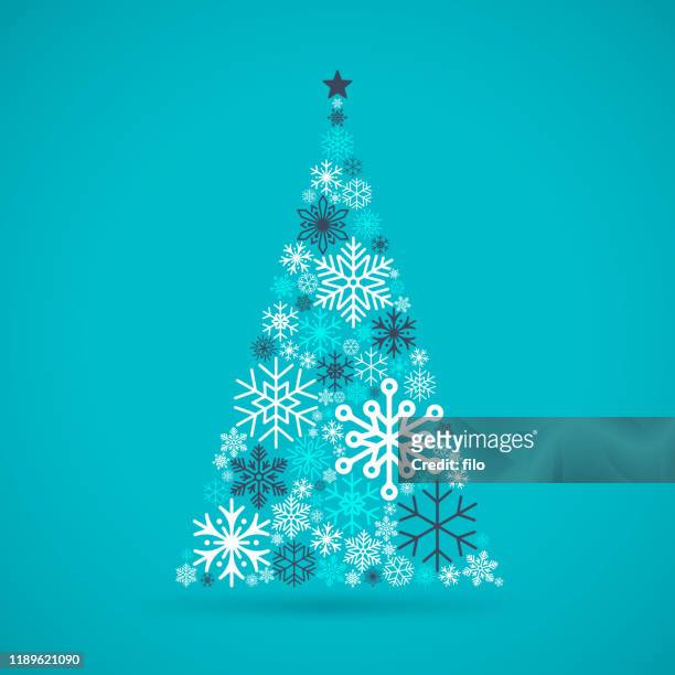 winter-schneebaum - lichterkette dekoration stock-grafiken, -clipart, -cartoons und -symbole