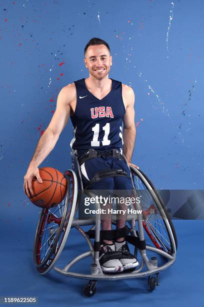 Wheelchair basketball player Steve Serio poses for a portrait during the Team USA Tokyo 2020 Olympic shoot on November 23, 2019 in West Hollywood,...