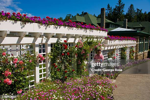 The entrance to the Dining Room at The Butchart Gardens is viewed on July 2, 2011 in Saanich, British Columbia, Canada. The 55-acre garden features...