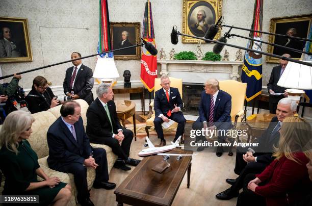 Representative Jeff Van Drew of New Jersey, who has announced he is switching from the Democratic to Republican Party, meets with U.S. President...