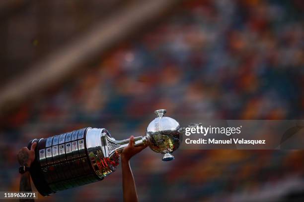 Trophy of Copa Libertadores after the Flamengo won the final match of Copa CONMEBOL Libertadores 2019 between Flamengo and River Plate at Estadio...