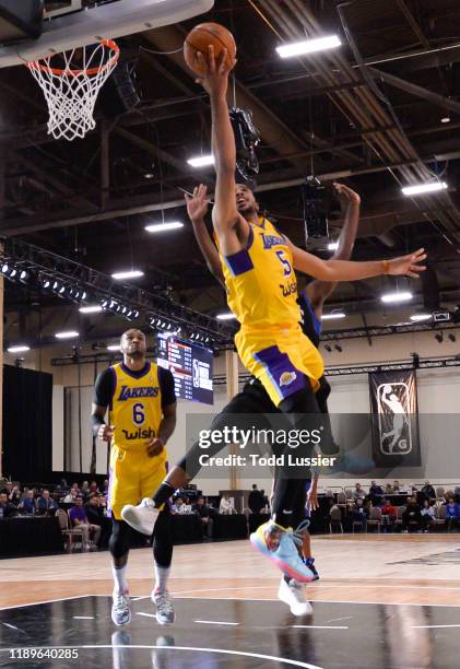 Talen Horton-Tucker of the South Bay Lakers goes to the basket against the Lakeland Magic during the NBA G League Winter Showcase at Mandalay Bay...