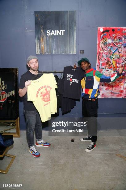 MIck and Cavier Coleman attend the private opening of the Good Luck Dry Cleaners Bowery location at 3 East 3rd on December 19, 2019 in New York City.