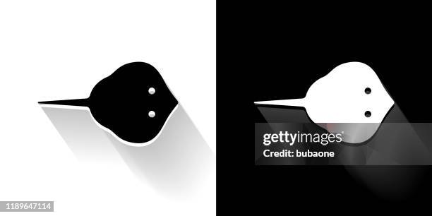 stingray black and white icon with long shadow - stingray stock illustrations