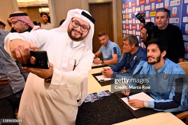 Luis Alberto of SS Lazio attends a meet & greet of Sunday's Italian Supercup match against Juventus on December 20, 2019 in Riyadh, Saudi Arabia.