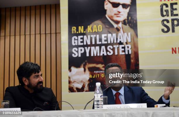 General, Bipin Rawat, Author, Nitin Anant Gokhale and Public officer, Vikram Sood during book launch event in New Delhi.