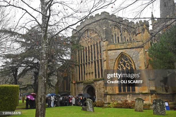 Friends and family members leave after attending a memorial service for University of Cambridge graduate Saskia Jones, a victim of the Fishmongers'...