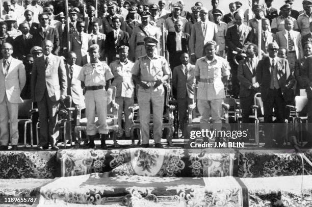 Haile Mariam Mengistu , Ethiopian leader and the chairman of the Provisional Military Administration Council and future Ethiopian President ,...