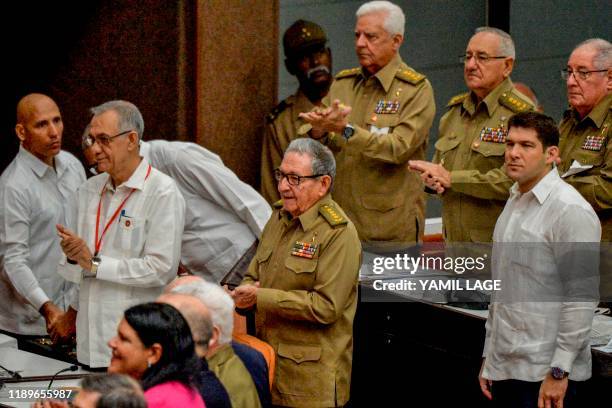 Cuban First Secretary of the Cuban Communist Party and former President Raul Castro , attends the inauguration of the Fourth Regular Session of the...