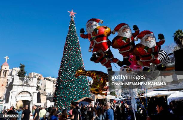 Picture taken on December 20 shows Christmas preparations in the northern Arab-Israeli city of Nazareth.