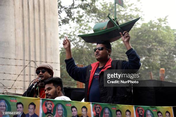 Grassroots leaders and activists of the Awami League gather during of the Awami League party's national council at the Suhrawardy Udyan Park in...
