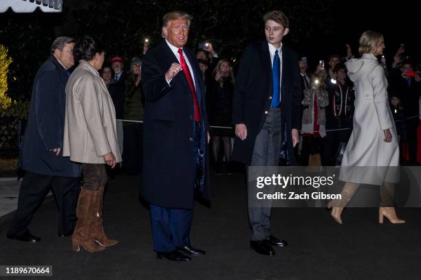 President Donald Trump leaves the White House before departing for Joint Base Andrews on December 20, 2019 in Washington, DC. President Trump will...