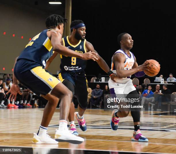 Jared Harper of the Northern Arizona Suns handles the ball against the Fort Wayne Mad Ants during the NBA G League Winter Showcase at Mandalay Bay...