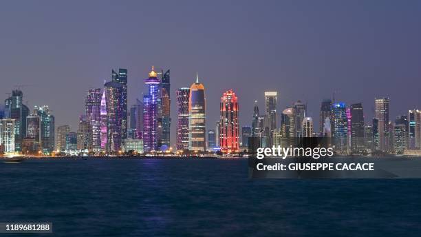General view taken on December 20, 2019 shows the skyline of the Qatari capital Doha.