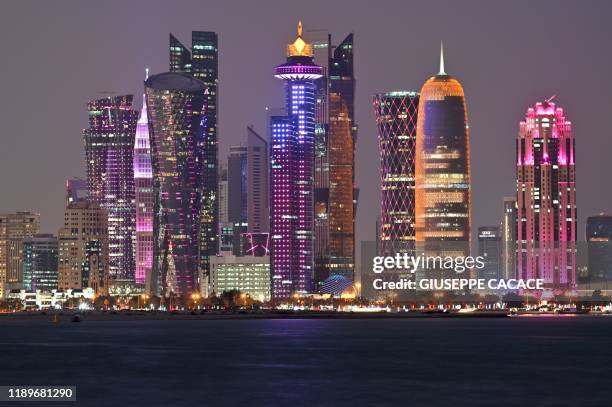 General view taken on December 20, 2019 shows the skyline of the Qatari capital Doha.