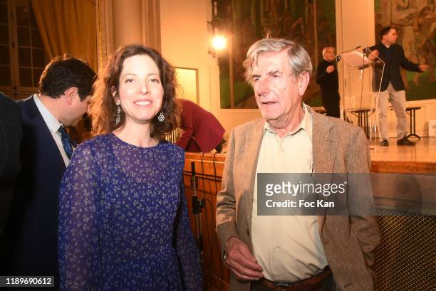 Writer Maia Brami and Bernard Menez attend the "Poesie En Liberté": 2019 Awards Ceremony At Mairie Du 5eme on November 23, 2019 in Paris, France.