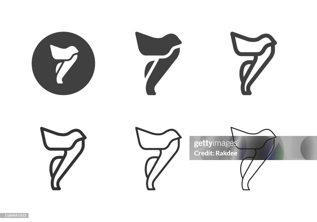 Bicycle Pedal Icons - Multi Series