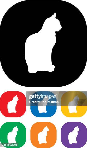 cat icon set 4 - cat outside stock illustrations
