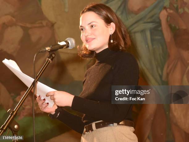 Actress Clémence Boisnard attends the "Poesie En Liberté": 2019 Awards Ceremony At Mairie Du 5eme on November 23, 2019 in Paris, France.