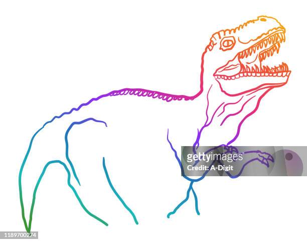 40 Dinosaur Outline Drawing High Res Illustrations - Getty Images