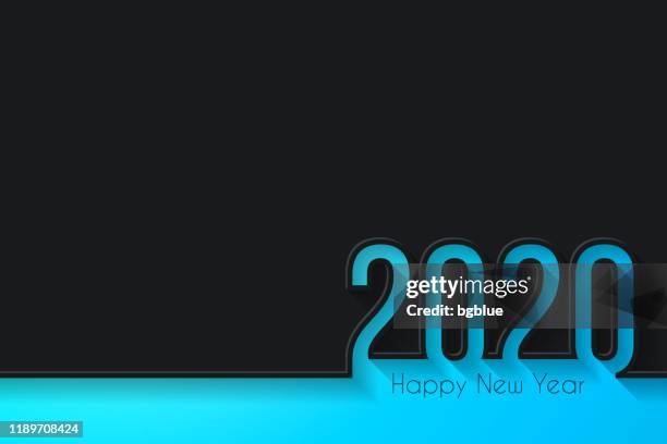 happy new year 2020 - black background - long term concept stock illustrations
