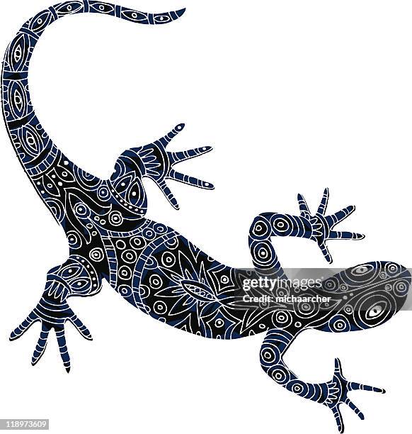 batik-lizard - eigentlicher leguan stock-grafiken, -clipart, -cartoons und -symbole