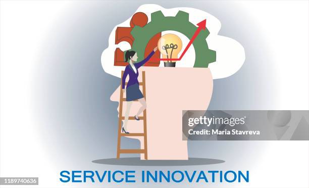 abstract head of person filled with ideas thoughts and analytics.service innovation. - performance management system stock illustrations