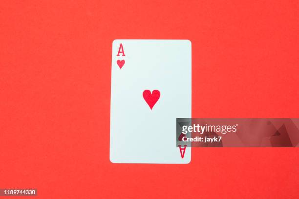 ace card - ace of hearts stock pictures, royalty-free photos & images