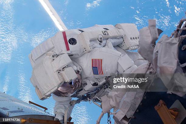 In this video screen grab provided by the National Aeronautics and Space Administration , NASA astronaut Mike Fossum, Expedition 28 flight engineer...