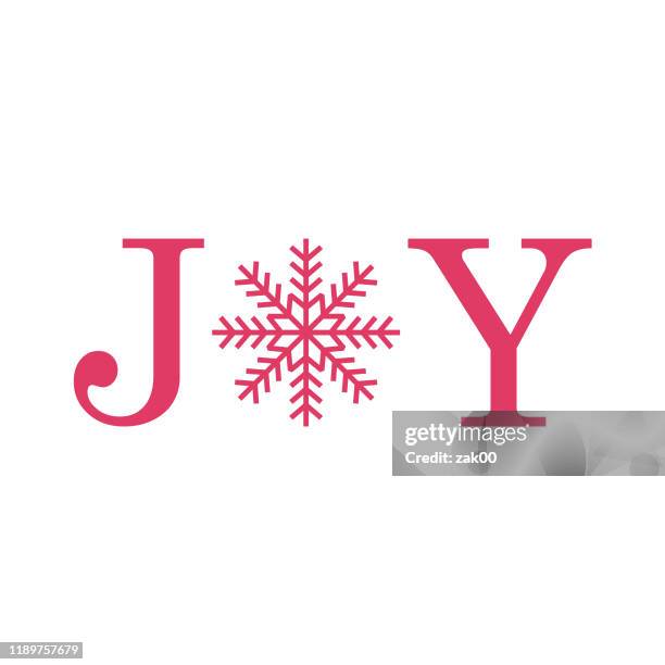 joy, greeting card with snow flakes - joy stock illustrations