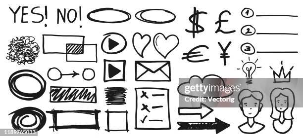 scribble brushes - pencil scribble stock illustrations