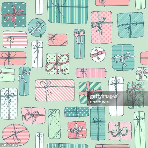 seamless gift pattern - birthday pattern stock illustrations