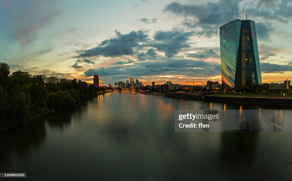 ECB tower and skyline of Frankfurt/ Main, Germany