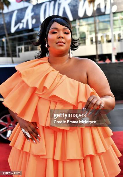 Lizzo attends the 2019 American Music Awards at Microsoft Theater on November 24, 2019 in Los Angeles, California.