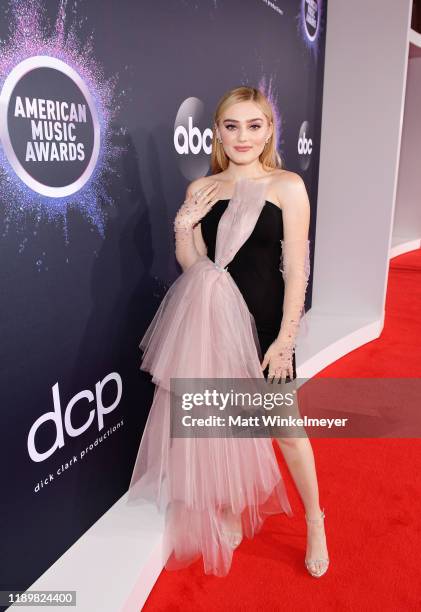 Meg Donnelly attends the 2019 American Music Awards at Microsoft Theater on November 24, 2019 in Los Angeles, California.