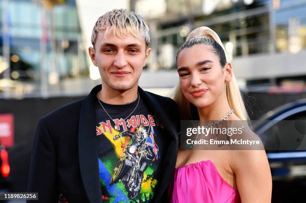 Anwar Hadid and Dua Lipa attend the 2019 American Music Awards at Microsoft Theater on November 24, 2019 in Los Angeles, California.