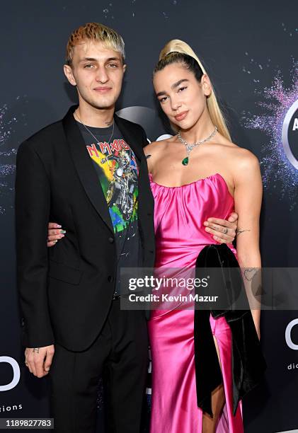 Anwar Hadid and Dua Lipa attend the 2019 American Music Awards at Microsoft Theater on November 24, 2019 in Los Angeles, California.