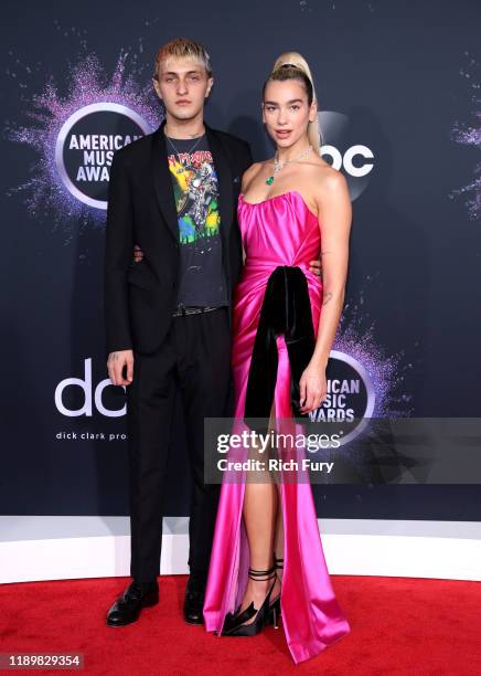 Anwar Hadid and Dua Lipa attend the 2019 American Music Awards at Microsoft Theater on November 24, 2019 in Los Angeles, California.