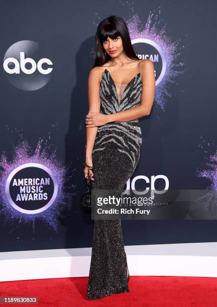 Jameela Jamil attends the 2019 American Music Awards at Microsoft Theater on November 24, 2019 in Los Angeles, California.