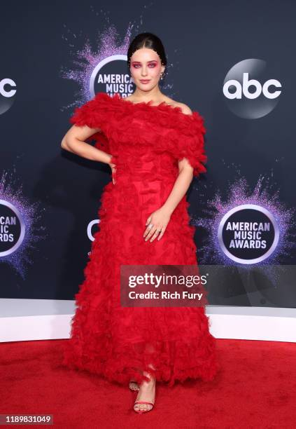 Katherine Langford attends the 2019 American Music Awards at Microsoft Theater on November 24, 2019 in Los Angeles, California.