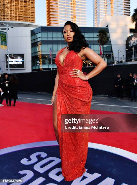 Megan Thee Stallion attends the 2019 American Music Awards at Microsoft Theater on November 24, 2019 in Los Angeles, California.
