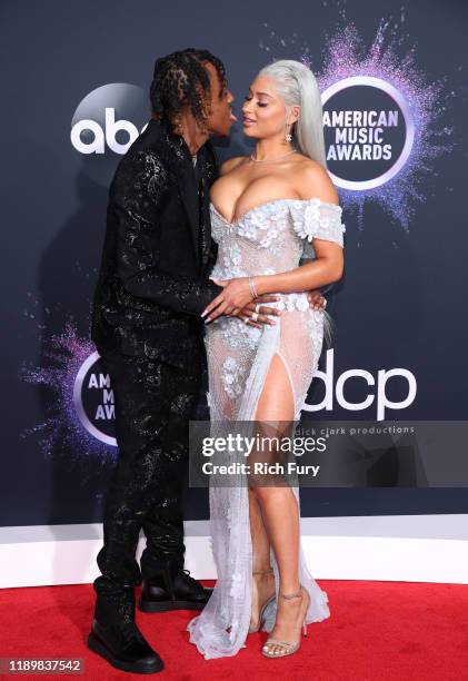 Rich The Kid and Antonette Willis attend the 2019 American Music Awards at Microsoft Theater on November 24, 2019 in Los Angeles, California.